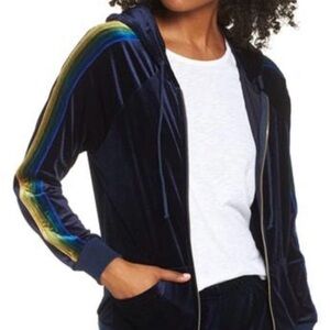 AVIATOR NATION classic velvet zip up hoodie